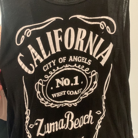 brandy melville “vintage” jack daniels style - zuma beach black tank - Picture 2 of 5